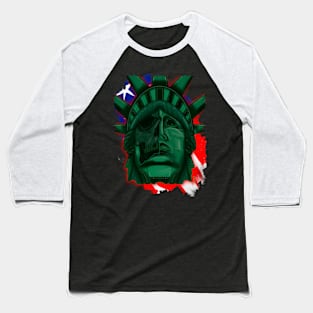 Statue of Liberty skull Baseball T-Shirt